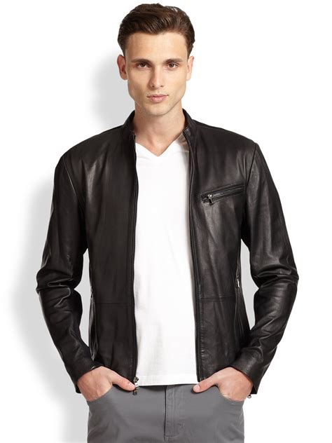 michael kors moto jacket men's|Michael Kors leather motorcycle jacket.